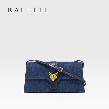 BAFIL CAT 2023 New Women Bag Luxury Brand Design Retro Style Denim Women Shoulder Bag Leather Wallet Flap (MLCB-02)