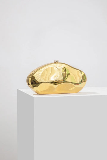 Acrylic shell shape clutch bag women evening party cute metal shiny purse gold silver blue egg handbag Quality 2024(MLCL-02)